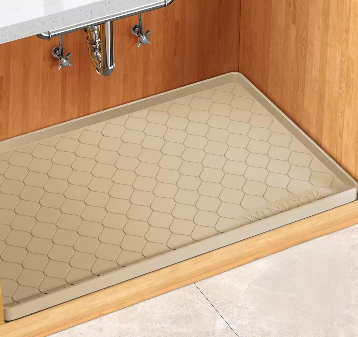 Winisok Waterproof Under Sink Mat 34" x 22", Silicone Mat, Dark Gray