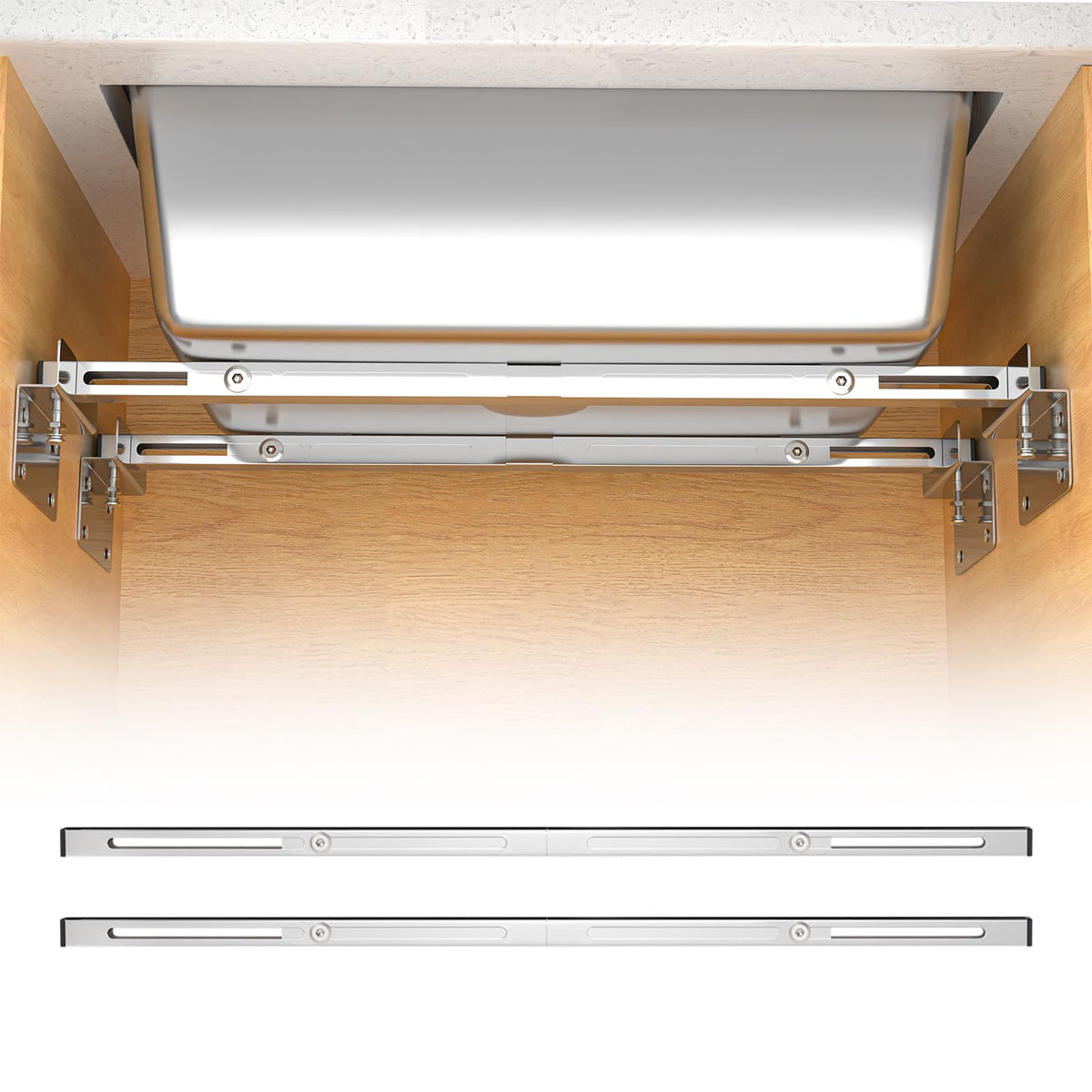 71-100cm Undermount Sink Brackets Kit, Adjustable Carbon Steel Supports