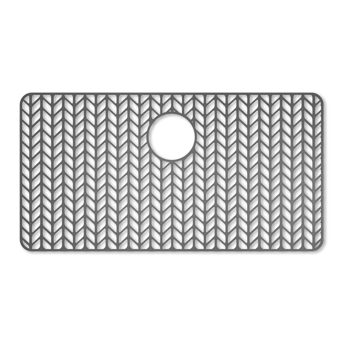 AWOKE Silicone Sink Protectors for Kitchen Sink, 12" x 11" Mat for bottom of sink, Center Drain Hole, Protect from Stains, Scratches, Dishwasher Safe Grid for Kitchen (2 Pack, Gray)