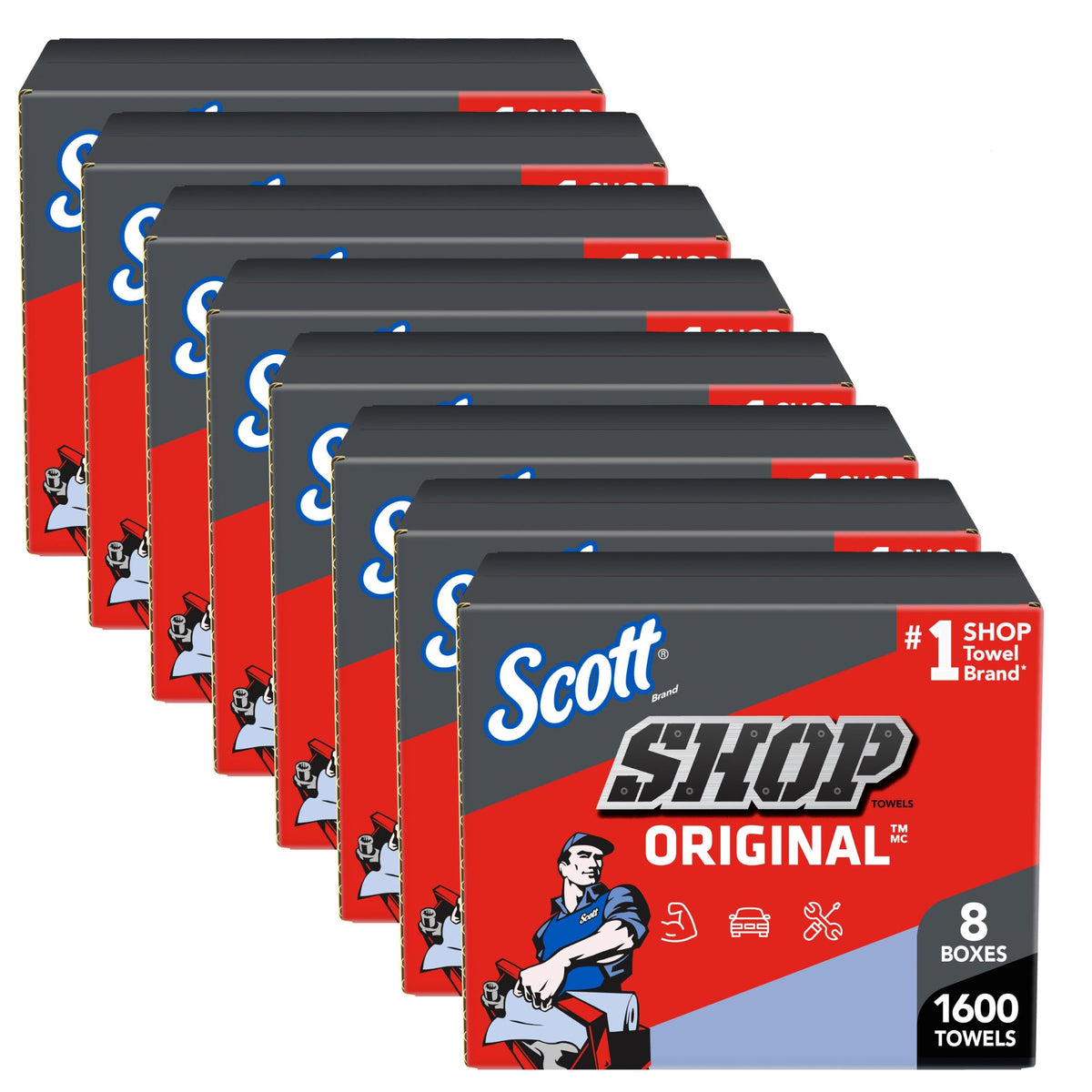 Scott Shop Towels Original Big Rolls, 60 Towels/Roll, 24 Big Rolls/Case