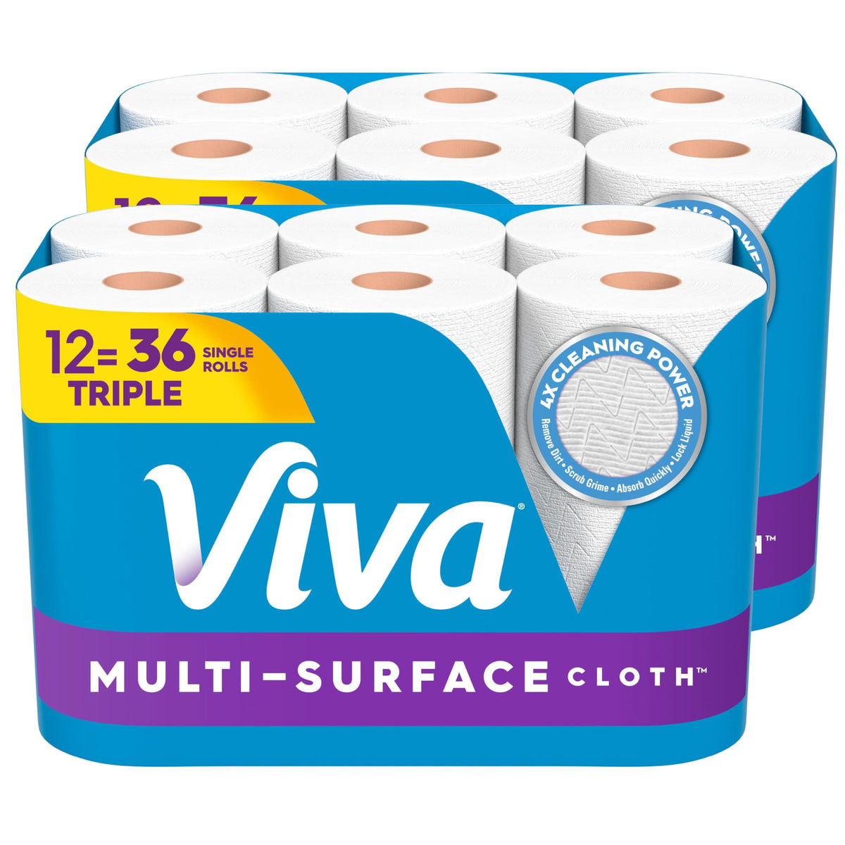 Viva Multi-Surface Cloth Paper Towels, 3 Double Rolls, 110 Sheets per Roll