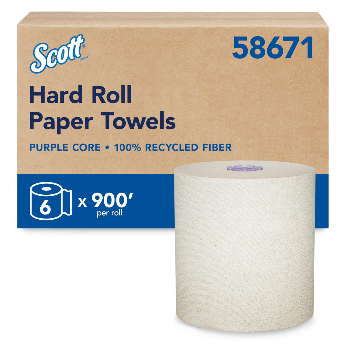Scott Professional Hard Roll Paper Towels, Bulk, 6 Rolls x 700' (54038)