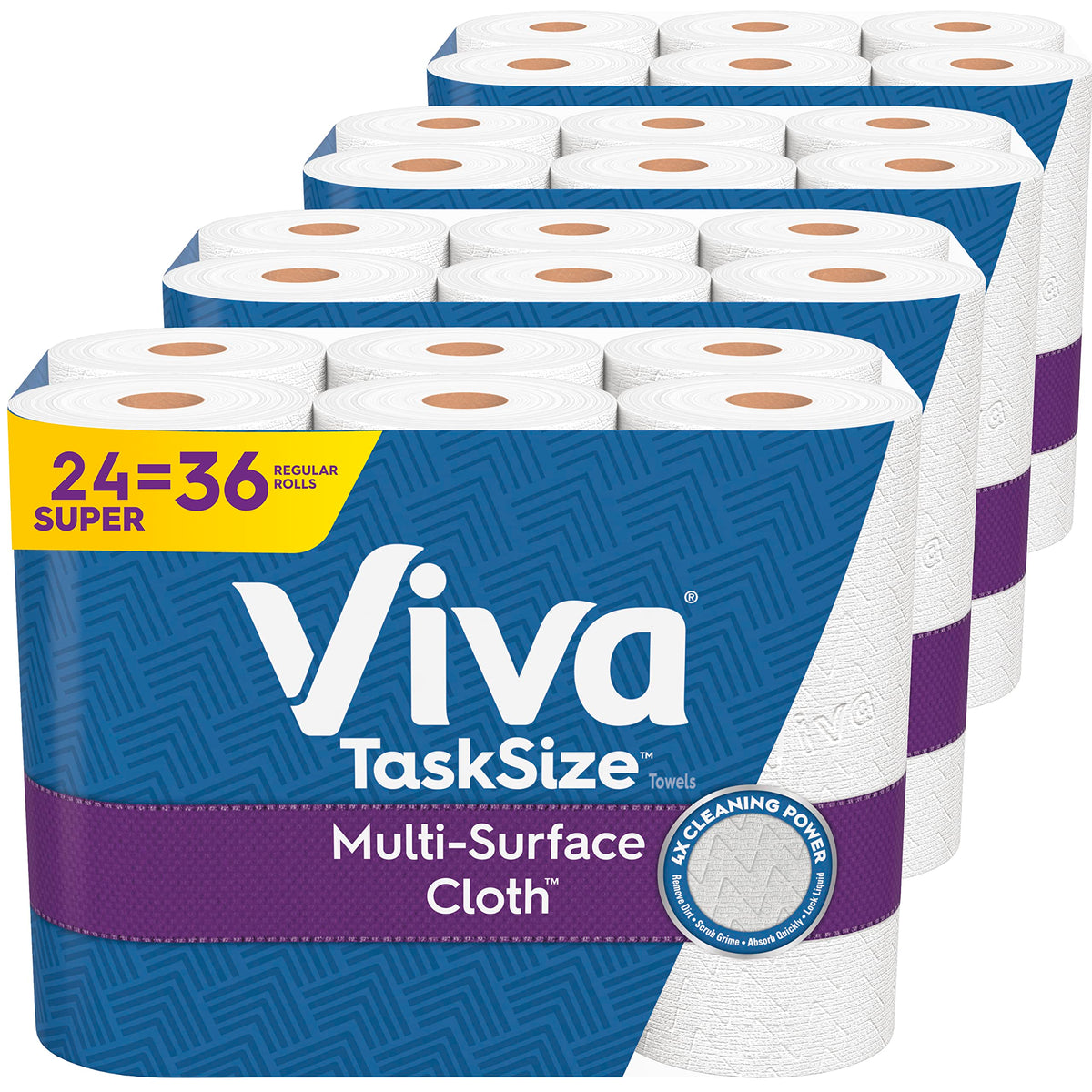 Viva Multi-Surface Cloth Paper Towels, 12 Super Rolls, 81 Sheets per Roll
