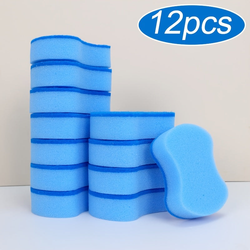 4/8/12pcs New Blue Multi-Functional Kitchen Cleaning Sponges, Cleaning Tools, Suitable for Scrubbing Dishes, Utensils, and Pots, Durable, Absorbent, Reusable Cleaning Cloths