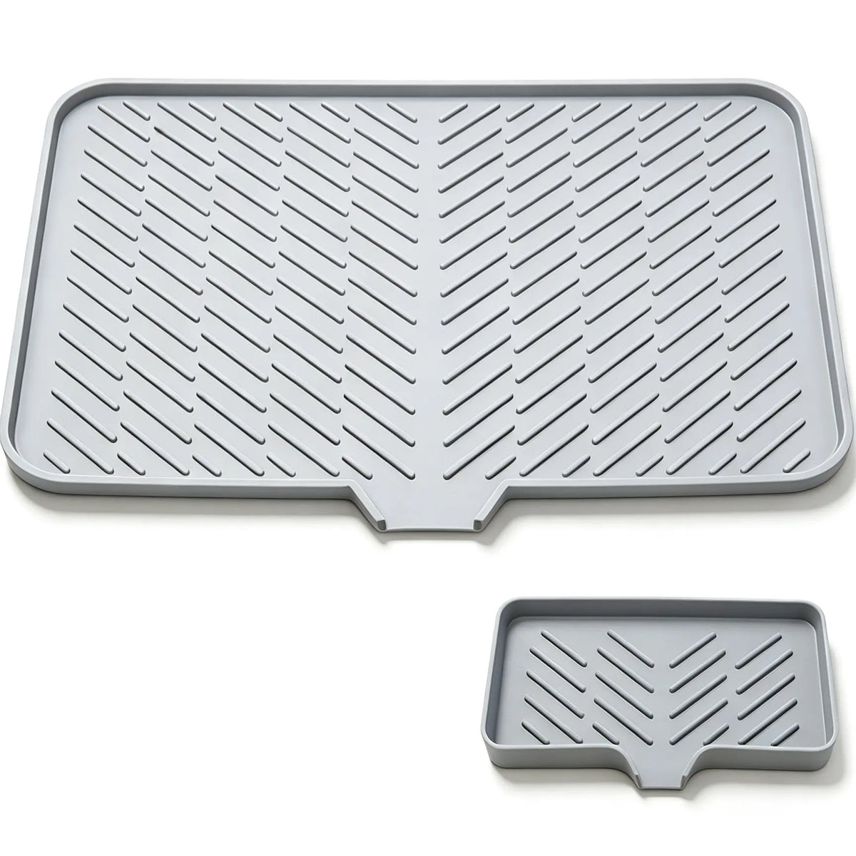 24in Wide Cover Silicone Kitchen Sink Faucet Mat, 5° Slope Fast Self-Draining Splash Guard, Toothbrush Shelf for Sink Area Tidying, Durable For Daily Use