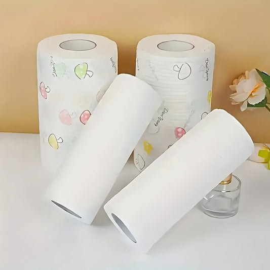 Various Patterns High Efficiency "800 Sheets - Oil-Free, Household Cleaning Degreasing Cloth, Kitchen Supplies Lazy Cloth Kitchen Towels Party Supplies 800/400/200 Uses, Tissue Pack, Toilet Paper, Napkins, Paper Towels