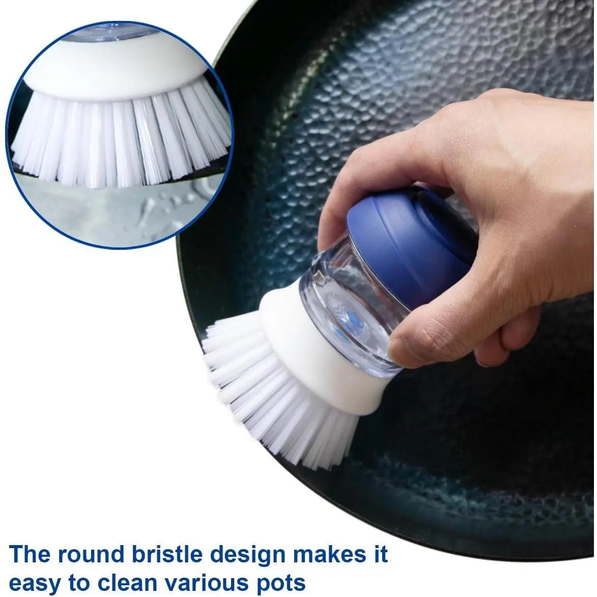 2 Pack Dish Brush with Soap Dispenser for Kitchen Cleaning, Dish Brush for Pots, Pans and Sink CleaningGift