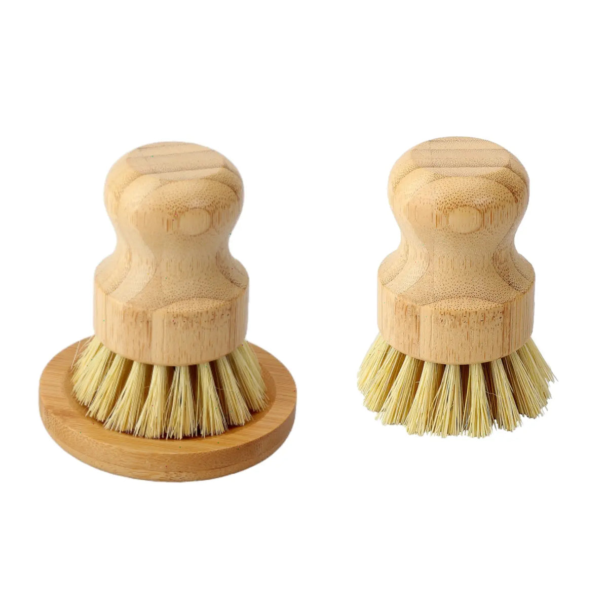 2-Piece Natural Sisal Dish Washing Brushes with Bamboo-Wood Handle, Smooth Soap-Ready Cleaning Supplies for Pots, Pans, Vegetables, Household & Kitchen House Cleaning Tools,sohochic