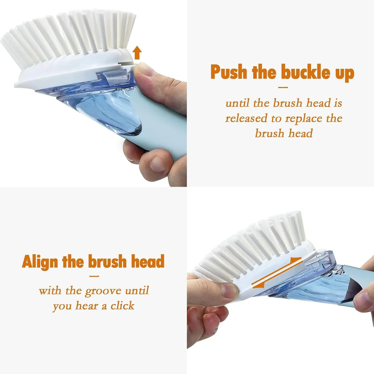 Soap Dispensing Dish Brush Set with 2 Brush Refills and Holder | Dish  with Handle Kitchen Dishwashing Brush Dish Wand for Dishes, Pans, Pots And Sink, Blue