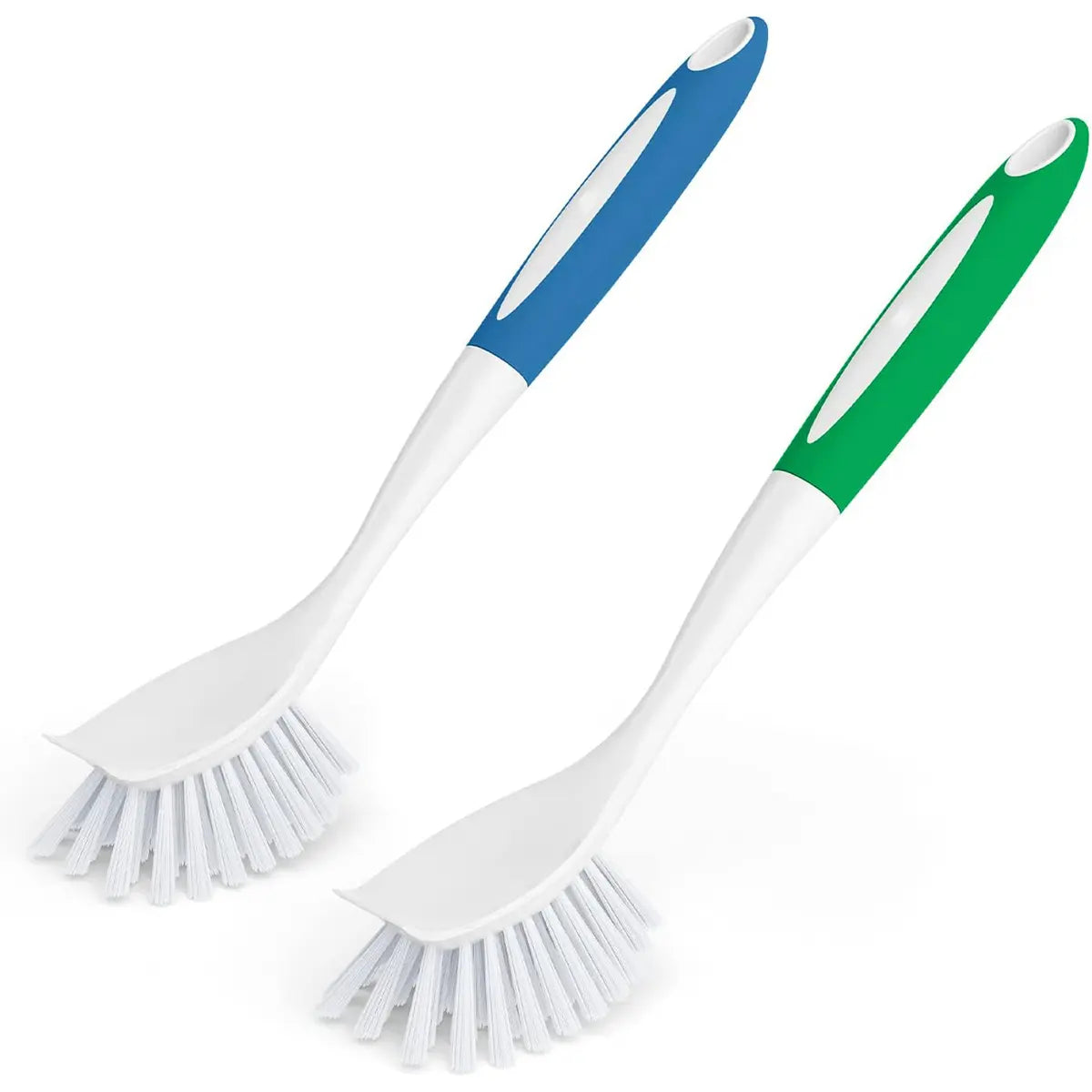 2 Pack Handheld Dish Washing Brush, Durable Stiff Bristles Scrubber, Comfort Handle, Household Cleaning Tool for Pots, Pans & Sink