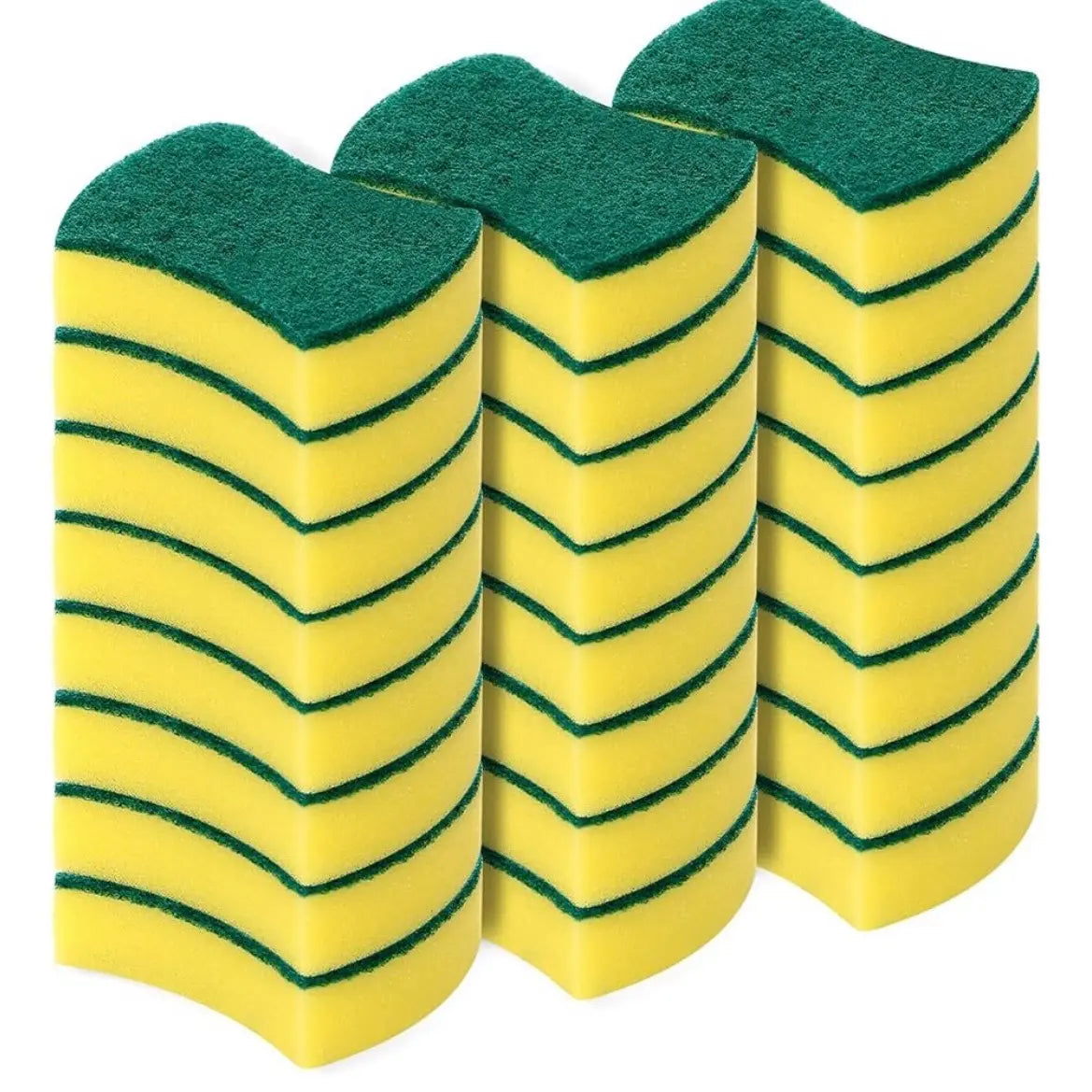 30p Scouring Pad Double Sided Scrub Bowl Pot Cleaning Sponge Dish Washing Kitchen Tools Home Clean Supplies efficient
