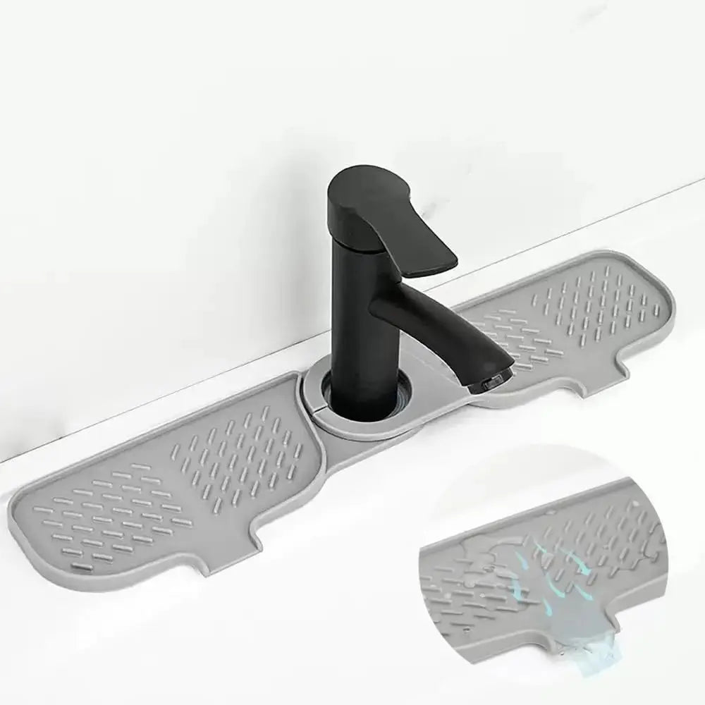 Kitchen Sink Faucet Mat, Faucet Sink Splash Guard, Water Splash Proof, Silicone Faucet Draining Mat, Bathroom & Laundry Room Accessory