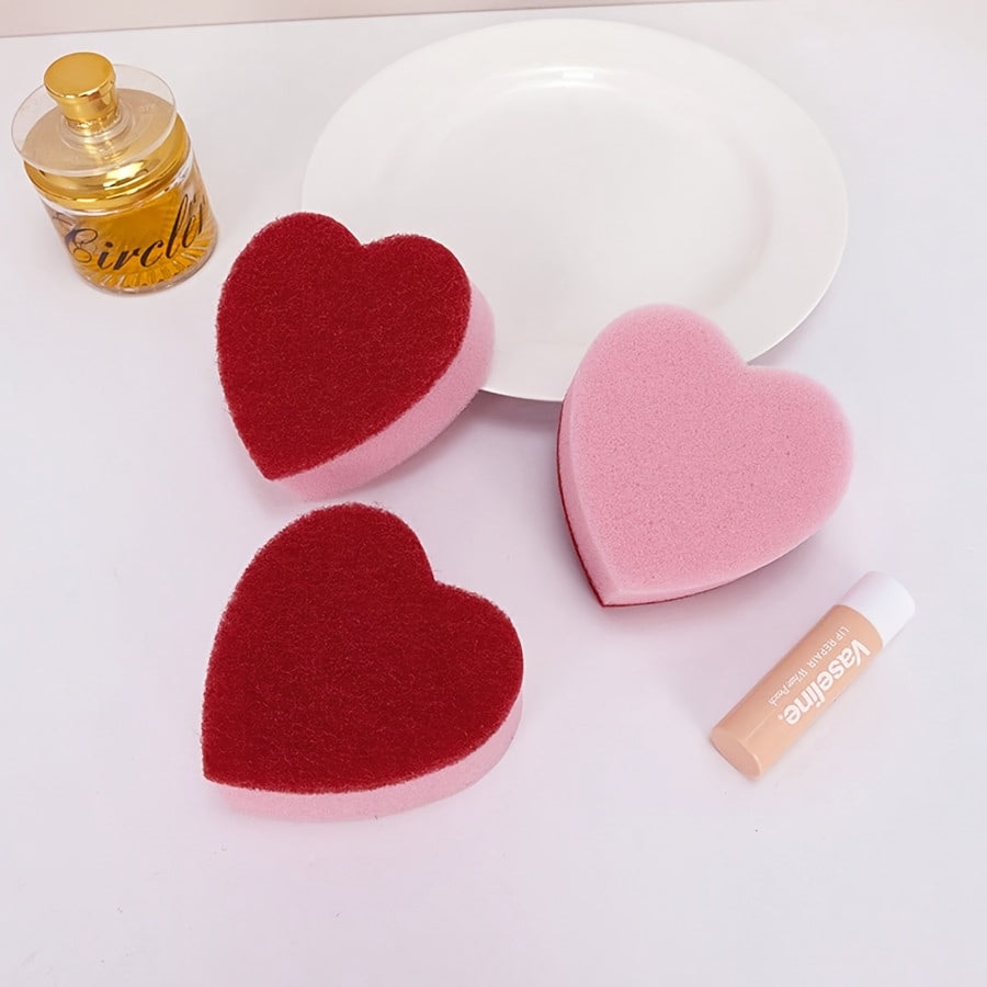 Creative Heart-Shaped Sponge Wipe, High-Value Cute Design, Comfortable to The Touch, Soft And Easy to Use, Easy to Rinse, No Residue, No Crumbs, Essential for Household Dishwashing And Cleaning, Warm And Lovely to Enhance The Small Mood of Life