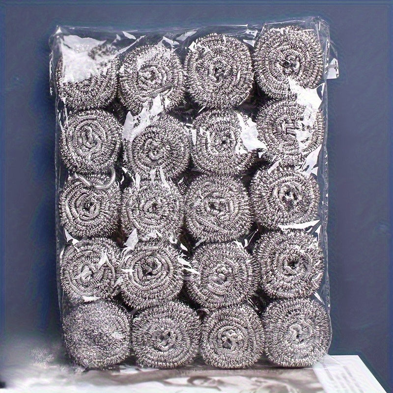 12 Whole Packs of Kitchen Stainless Steel Cleaning Balls - High Quality, Can Clean All Dirt, Used for Washing Dishes, Pots and Pans, Stove Brush. Reusable, Stainless Steel Wire Brush, Household Cleaning