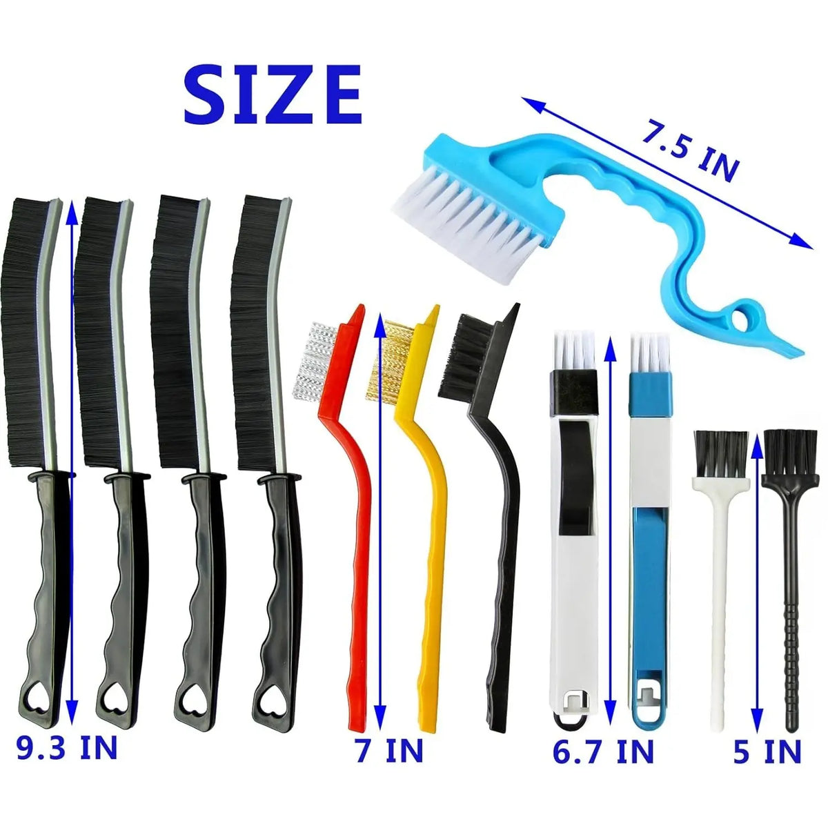 [Hand Tools Kits] 12Pcs/Set Crevice Cleaning Brushes,Small Gap Cleaning Brushes for Cleaning Bathroom,Kitchen,Window Grooves,Corners,Sinks,Washbasins,Showers,Faucets,Bathtubs,Gas Stove and Tiles,Summervibes