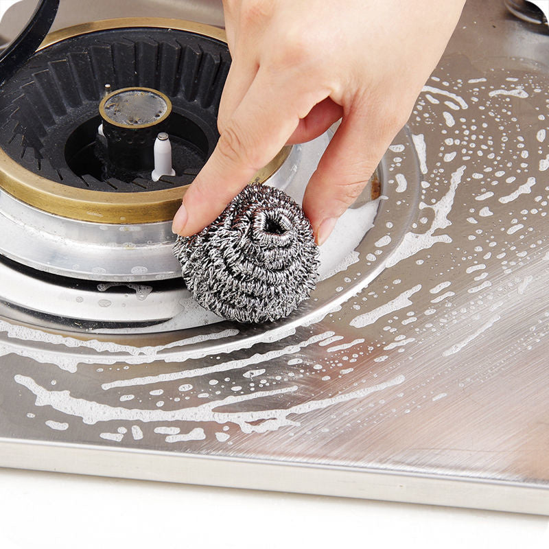 Set of 4 Stainless Steel Cleaning Sponges for Scrubbing Pots, Pans, And Dishes.