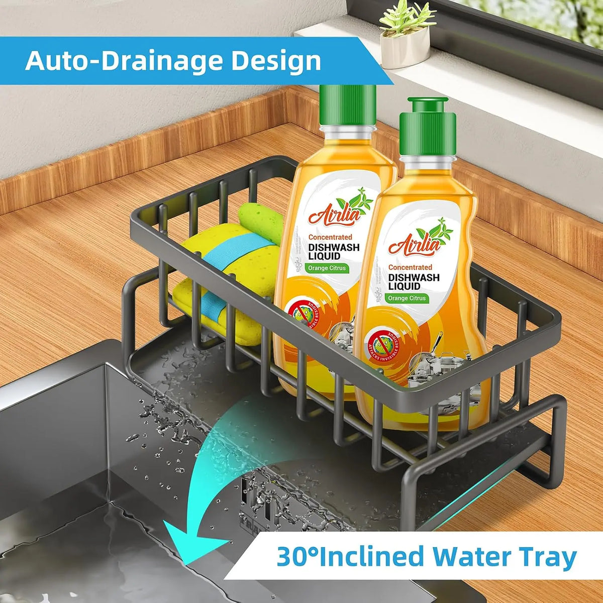 2026 New Upgrade Sink Drying Rack Gadgets,Stainless Metal Sponge Drain Holder,Multifunctional Durable Storage Rack,Rust Prevention Storage Organizer,Household Essentials,Fall Decor,Kitchen Accessories,Gift For Mother'S Day