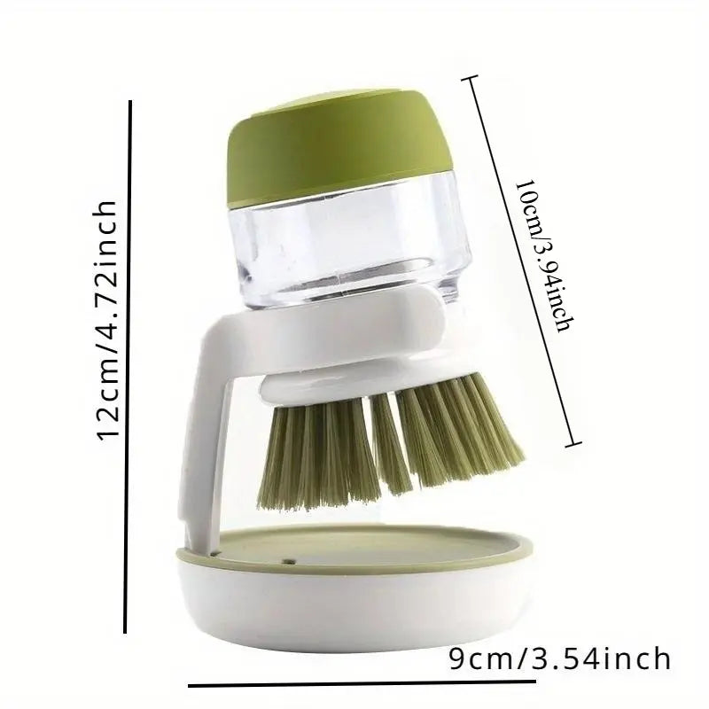Dishwashing Brush with Soap Dispenser, 1 Count Household Soap Dispenser Dishwashing Brush, Kitchen Dishwashing Brush with Holder, Sponges, Dish Scrubber With Handle