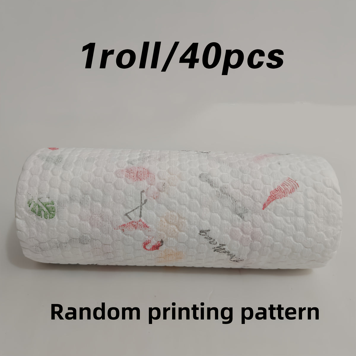 40 Sheets/Roll, 9.45-inch Widened and Thickened Lazy Kitchen Cleaning Cloths, 1 Roll with 8 Random Cartoon Print Styles, Disposable Dish Towels for Both Dry and Wet Use, Highly Efficient at Absorbing Oil and Water, Suitable for Stove and Range Hood
