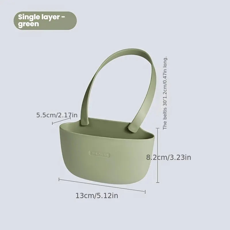 No-Drill Sink Hanging Drain Basket, Faucet Hangable Storage Organizer, Hanging Bag for Dishwashing Sponge, Household Kitchen Supplies