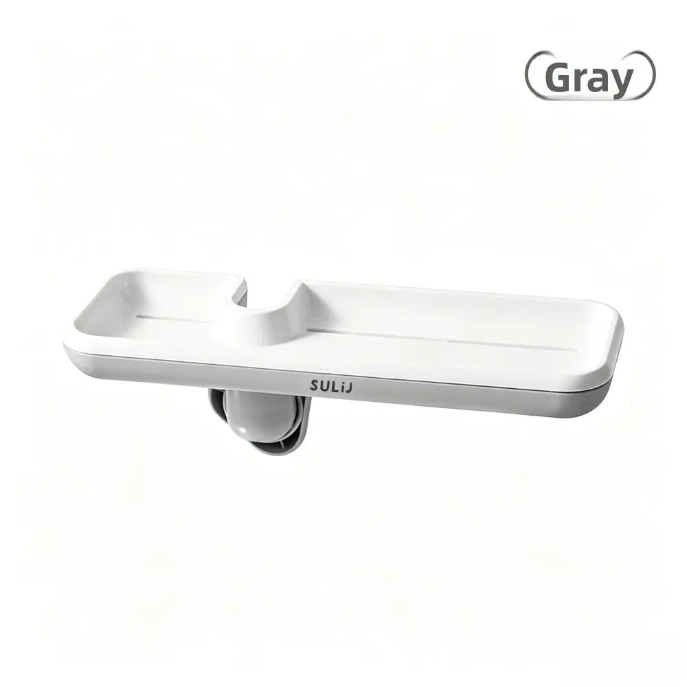 1Pc 360° Rotatable Faucet Sink Caddy, Minimalist No‑Drill Quick Drain Sponge Holder, Space‑Saving Hanging Durable Storage Rack for Kitchen Sink & Bathroom Shower