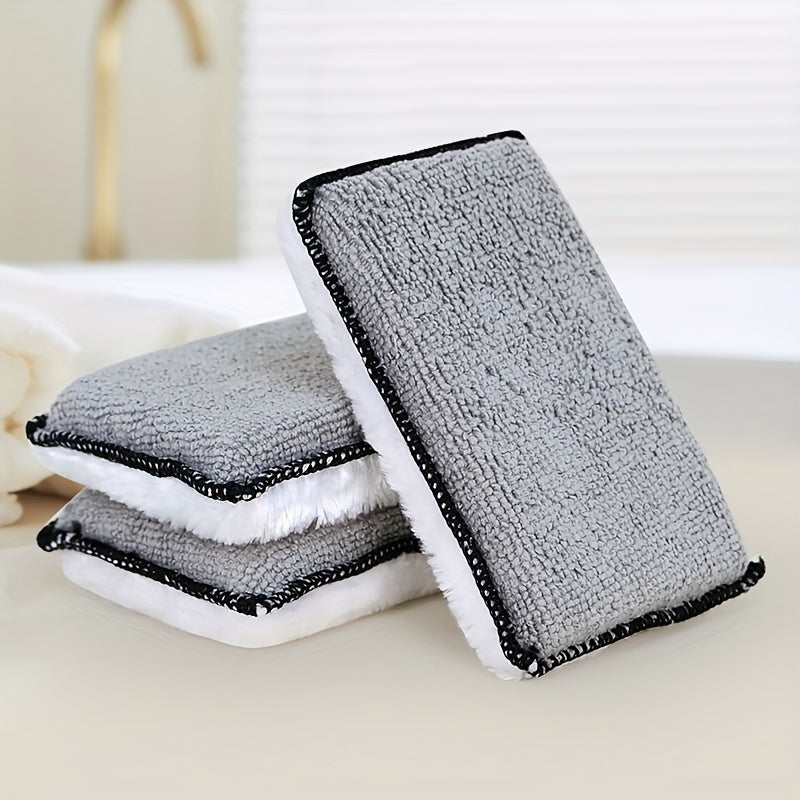 2pcs/6pcs Microfiber Sponge for Car Interior Detailing, Car Wash Sponge, Interior Scrubbing Sponge, Car Cleaning Sponge for Stain Removal, Dual-Sided Sponge for Cleaning Leather, Plastic, Vinyl, and Interior Trim, Kitchen Cleaning Sponge Wipe