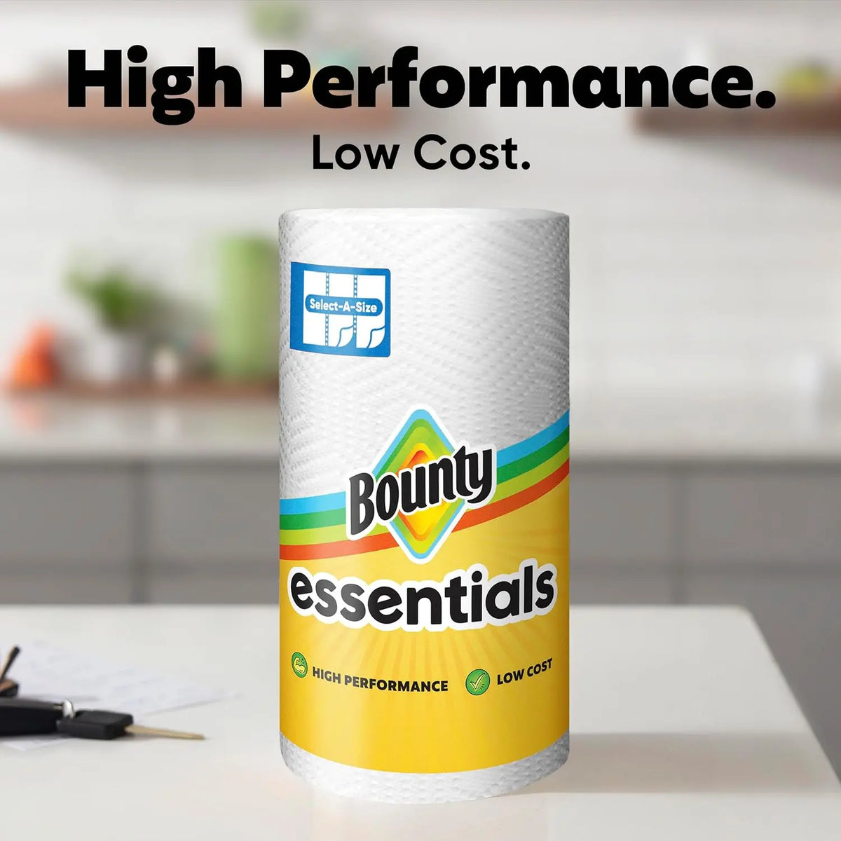 6 Double Rolls Paper Towels, White Select-A-Size Sheets, 108 Sheets Per Roll for Kitchen Cleaning & Everyday Household Use