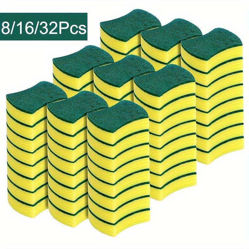 8/16/32 Pack Kitchen Cleaning Sponge, Dish Towel, Scouring Pad, Dishware Anti-Scratch Scrubbing Sponge
