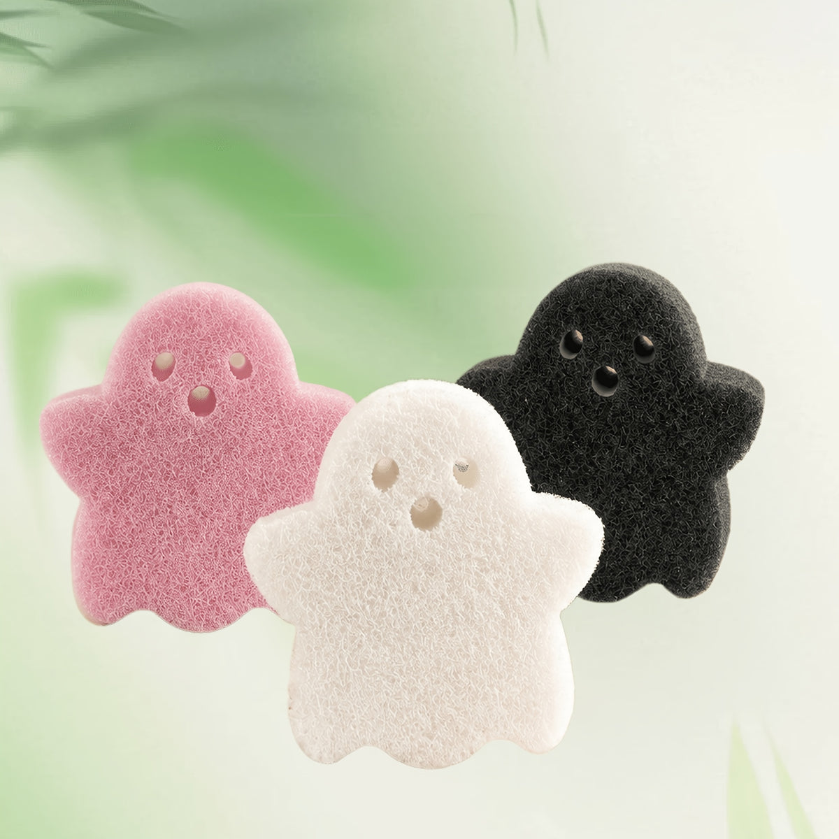3pcs Random Color Halloween Cleaning Sponges, Kitchen Pot and Dish Scrub Sponges, Double-Sided Sponges, Three-Layer Composite Stain-Removing Cleaning Sponges