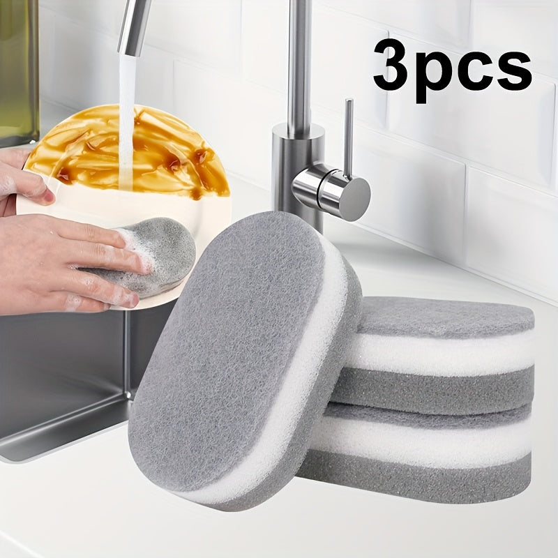 3/5/10/12/20pcs New Oval Kitchen Cleaning Sponge Wipes Cleaning Tools Suitable for Washing Dishes, Chopsticks and Pots Durable Absorbent Reusable Cleaning Cloths