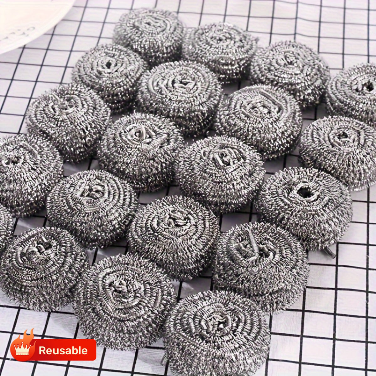 12 Whole Packs of Kitchen Stainless Steel Cleaning Balls - High Quality, Can Clean All Dirt, Used for Washing Dishes, Pots and Pans, Stove Brush. Reusable, Stainless Steel Wire Brush, Household Cleaning