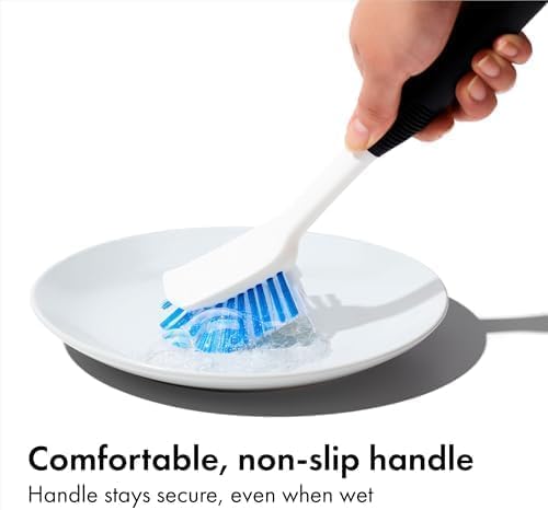 OXO Good Grips Dish Scrub Brush with Non-Slip Handle, Nylon Bristles
