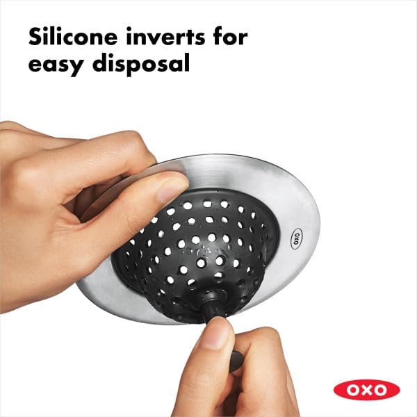 OXO Good Grips Silicone Sink Drain Strainer, Kitchen Sink Stopper