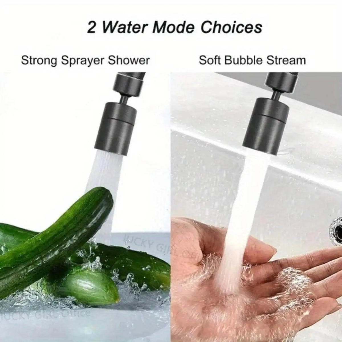 1‑Pack ABS Dual‑Flow Kitchen Faucet Aerator, 360° Rotatable Anti‑Splash Water‑Saving Spout Head, Adjustable Sink Tap Accessory with Installation Tool for Household Kitchen Use