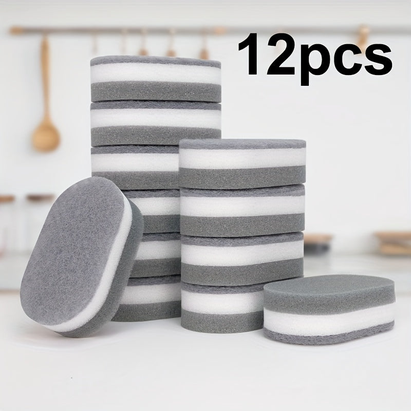 3/5/10/12/20pcs New Oval Kitchen Cleaning Sponge Wipes Cleaning Tools Suitable for Washing Dishes, Chopsticks and Pots Durable Absorbent Reusable Cleaning Cloths