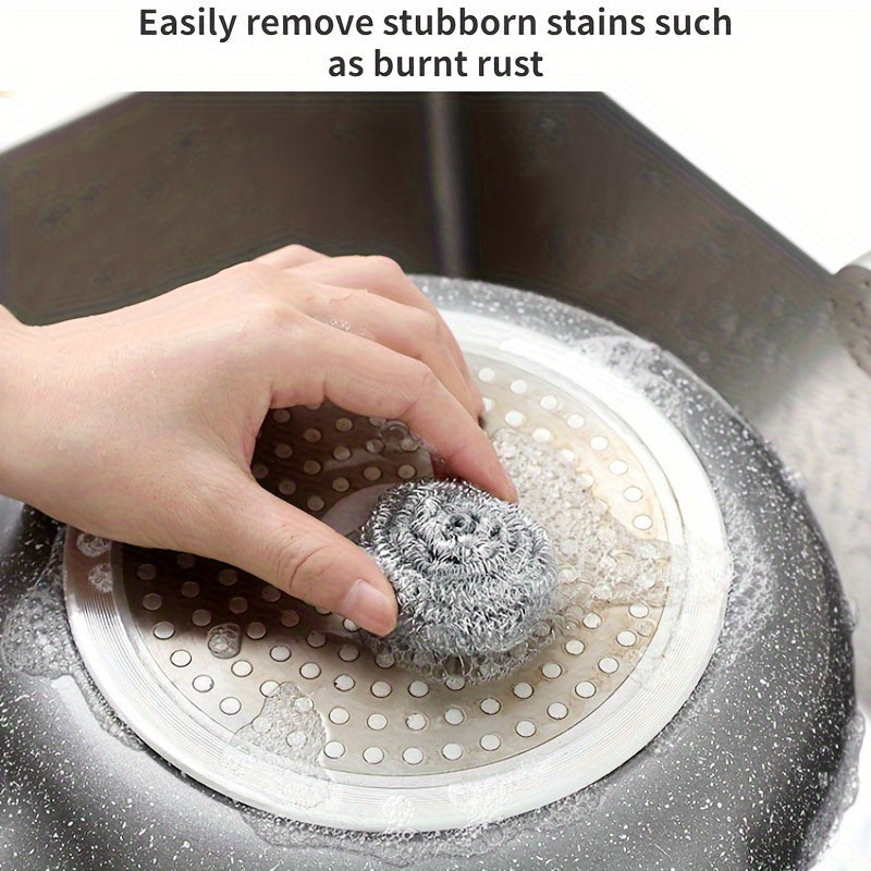 12 Whole Packs of Kitchen Stainless Steel Cleaning Balls - High Quality, Can Clean All Dirt, Used for Washing Dishes, Pots and Pans, Stove Brush. Reusable, Stainless Steel Wire Brush, Household Cleaning