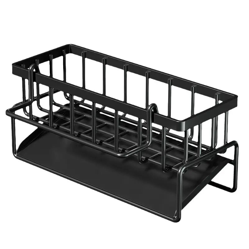 Kitchen Sink Caddy Organizer with Auto Drain,  Dish Drying Racks, Sponge Holder with Towel Rack, Keep Sink Clean & Dry