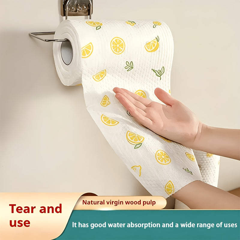 1 Roll (800 Sheets) Extra Wide and Thick Multi-purpose Cleaning Cloths, 120g/m², Kitchen Paper Towels, Cleaning Wipes, Lazy Cleaning Cloths, Dishcloths, Outdoor Kitchen Supplies, Party Supplies, Cleaning Supplies, Tissues, Random Cartoon Patterns