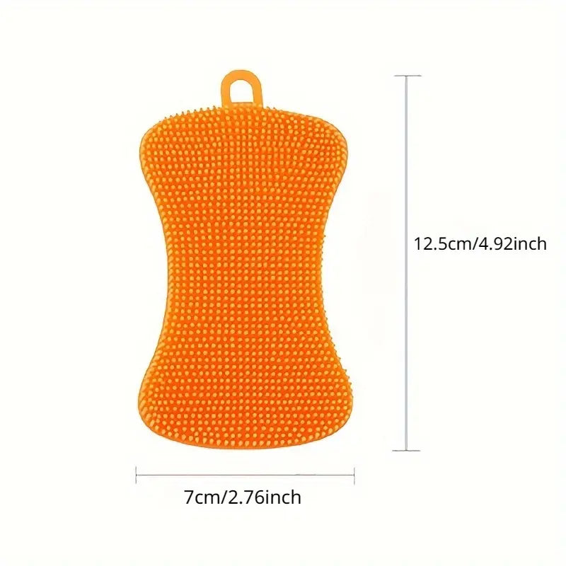 1pc Silicone Dishwashing Brush, Multifunctional Cleaning Brush, Dishwashing Brush - Multi-Purpose Kitchen Gadget for Efficient Cleaning - Specially Exquisite Kitchen Sponge Brush for Home Use - Essential Kitchen Tool and Accessory