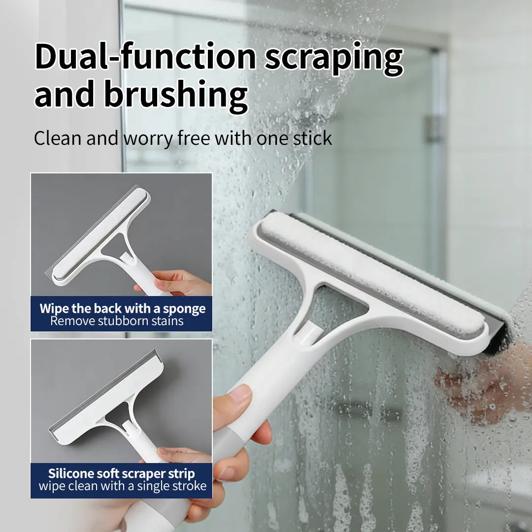 1-Count Multipurpose Surface Cleaning Squeegee Tool Kit - Scrubber Combo, Sponge Scrubber, Silicone Non-Scratch Blade, Spray+Scrape Function, Comfortable Grip, Bottle Included, for Glass, Car Window, After-Sales Promise, Multipurpose Surface Cleaning Sque