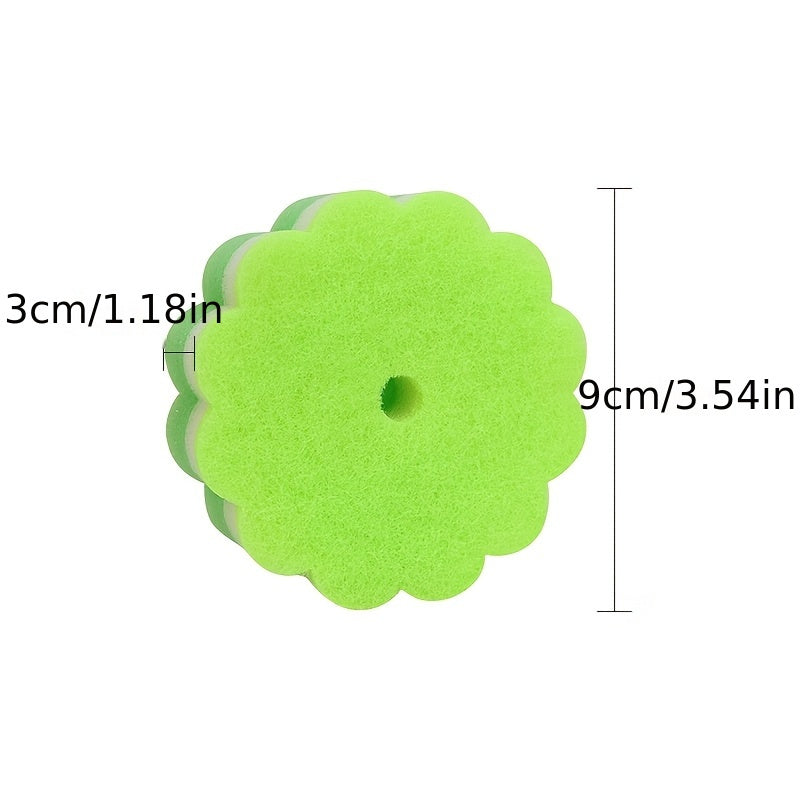 6/12/20pcs Colorful Three-Layer Sunflower Cleaning Sponges, Dish Cloths, Thick Scouring Pads, Cleaning Brushes, Cleaning Tools, Super Absorbent Dish And Pot Brushes, Easy to Clean, Oil-Resistant, Quick Stain Removal, Cleaning Magic Tool Random Color