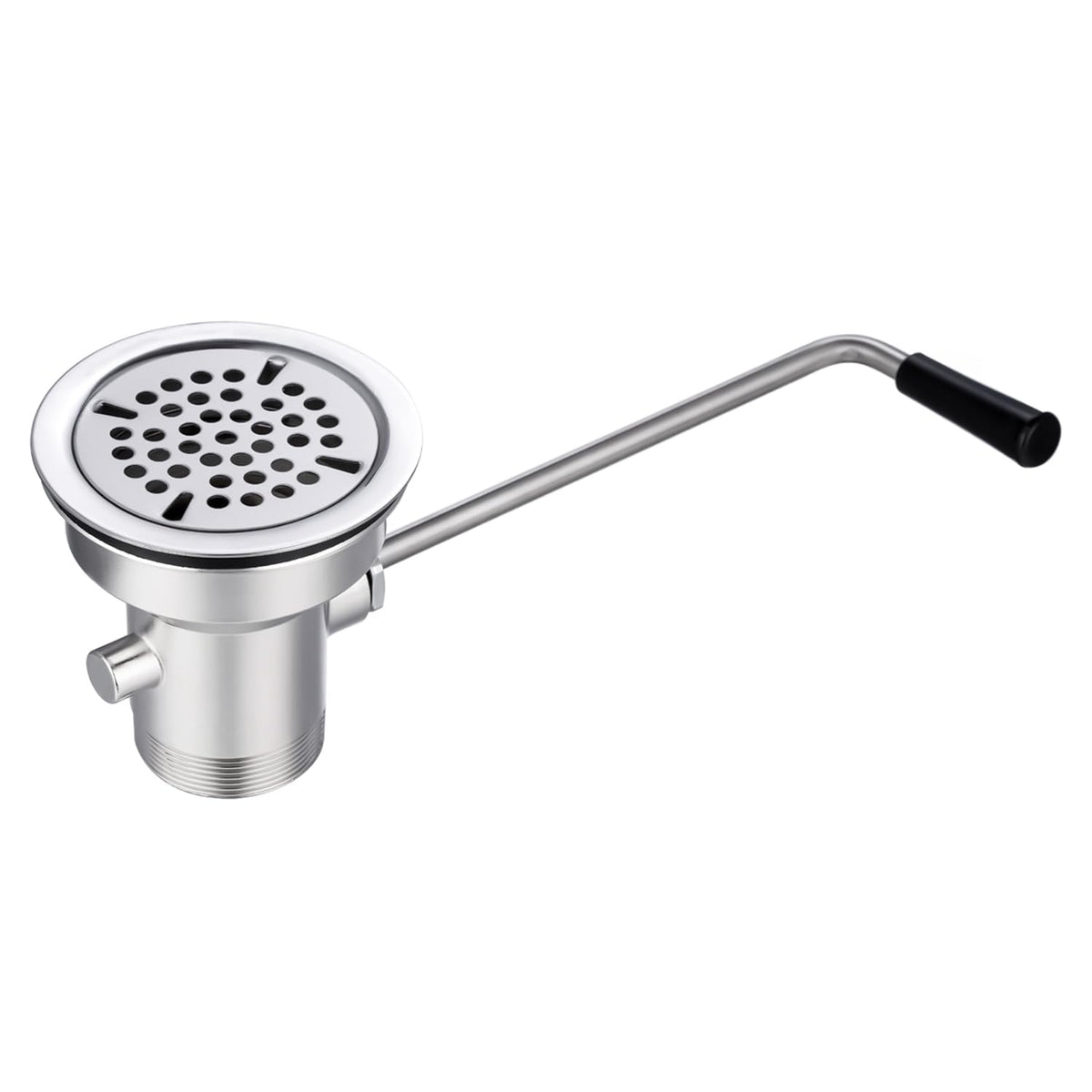 3-1/2" Commercial Sink Drain NO-Overflow, Twist Handle Waste Drain Valve