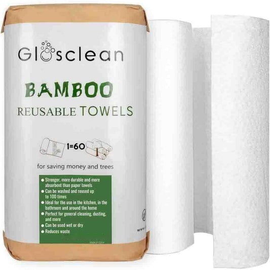Reusable Paper Towels | Reusable Towels 2 Rolls. Plastic Free Paper Rolls for Home & Kitchen Cleaning
