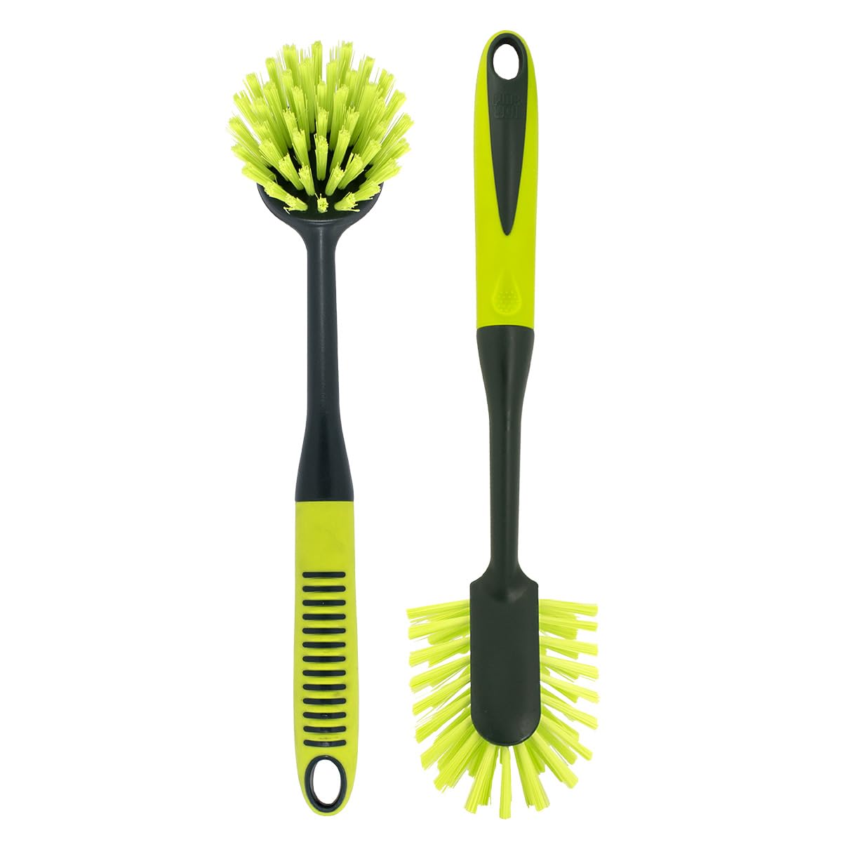 Pine-Sol Scrub Brush Set - Long Handle Cleaning Brushes with Heavy Duty Bristles and Comfort Grip - Scrubbers for Kitchen, Household, and Dishwashing, 5 Pieces
