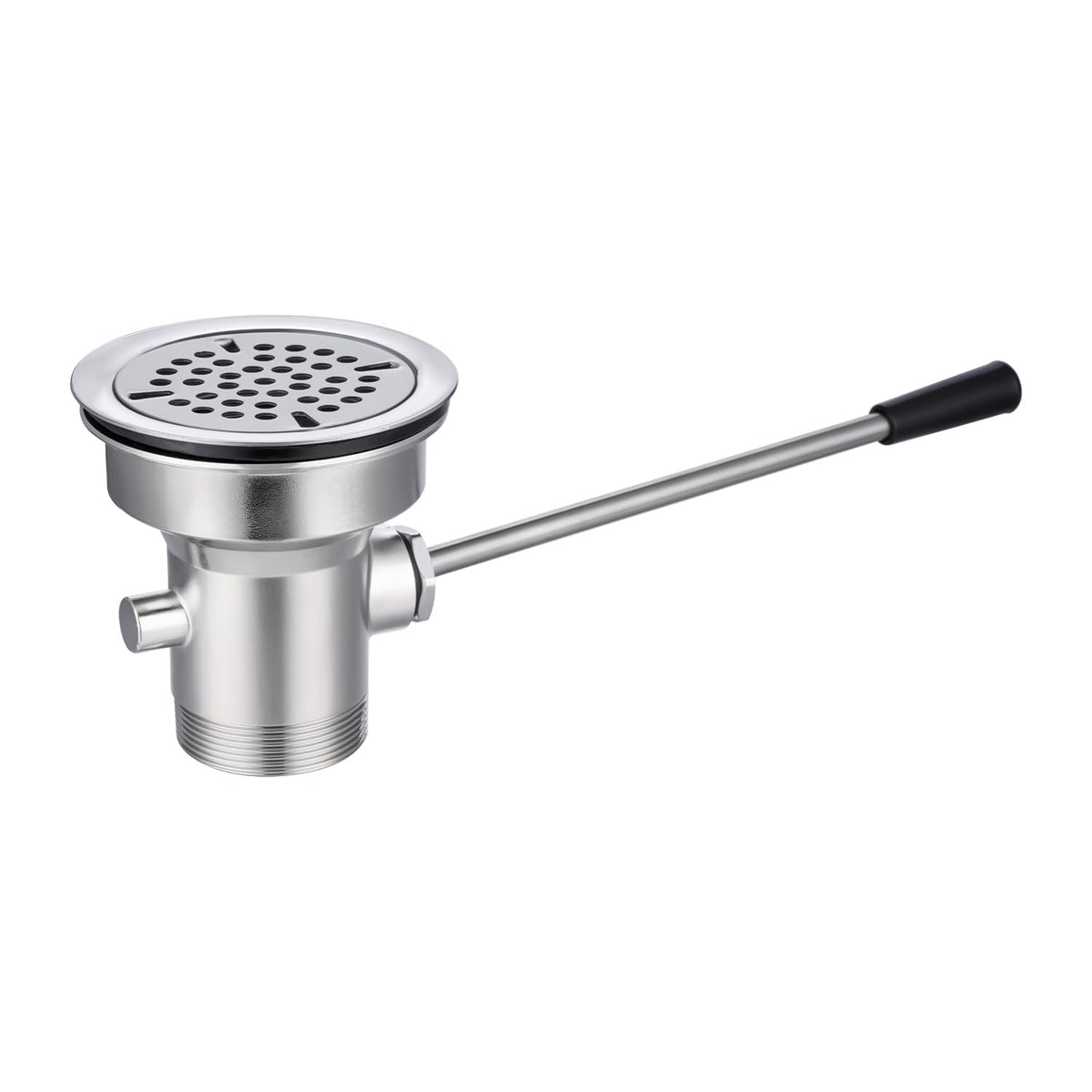 3-1/2" Commercial Sink Drain NO-Overflow, Twist Handle Waste Drain Valve