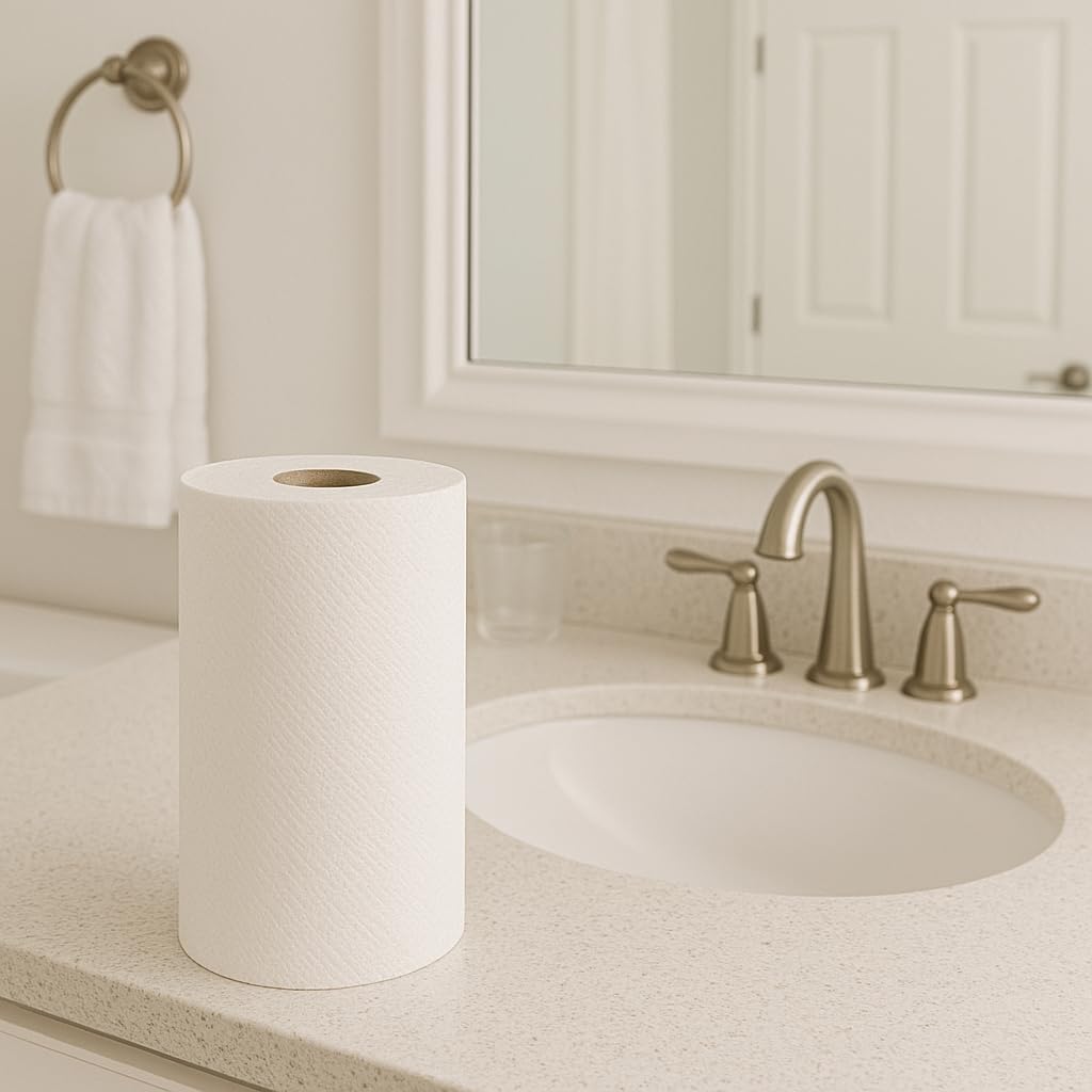 Paper Towels 2-Ply– 15 Mega Rolls, 150 Sheets per Roll, Select & Tear Sheets, Strong and Absorbent, Bulk Pack for Kitchen, Office, Cleaning – Thick & Long Lasting, Lint-Free Disposable Towels