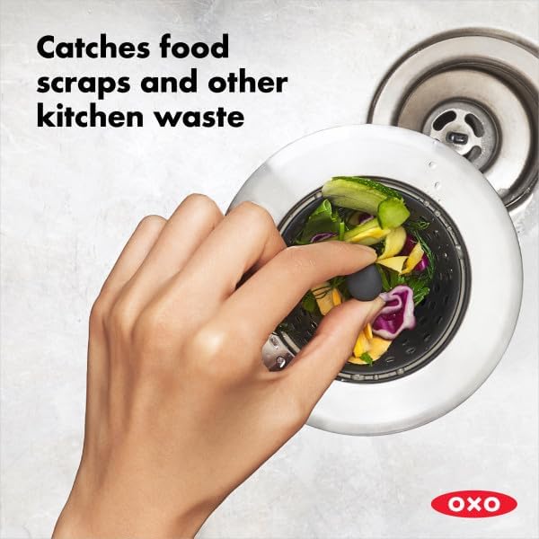 OXO Good Grips Silicone Sink Drain Strainer, Kitchen Sink Stopper