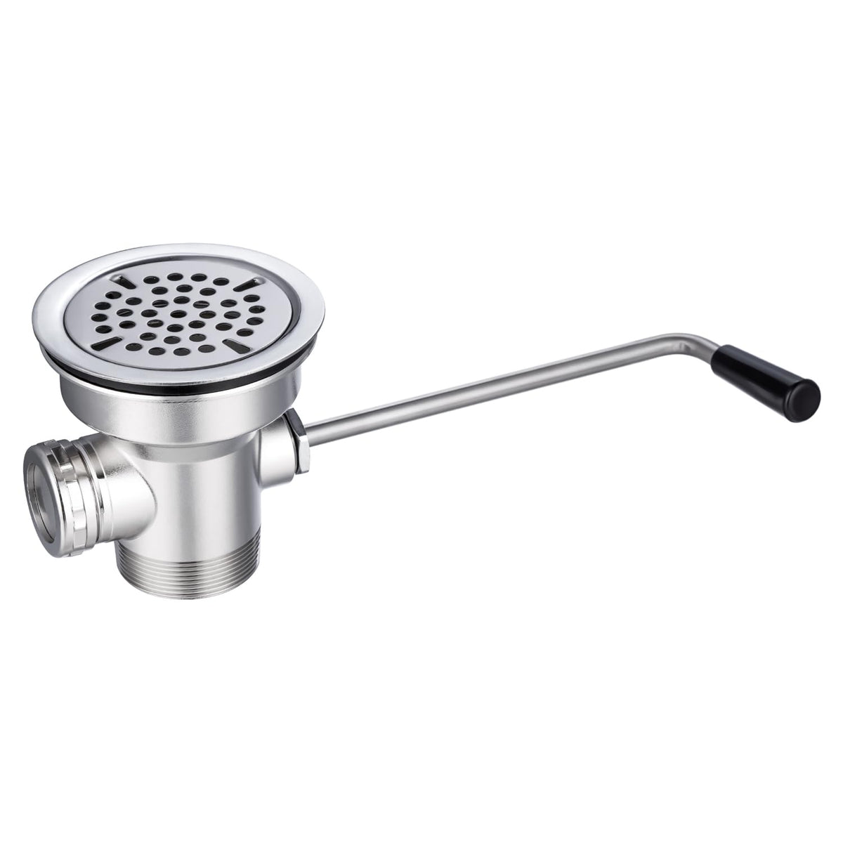 3-1/2" Commercial Sink Drain with Overflow, Twist Handle Waste Drain Valve