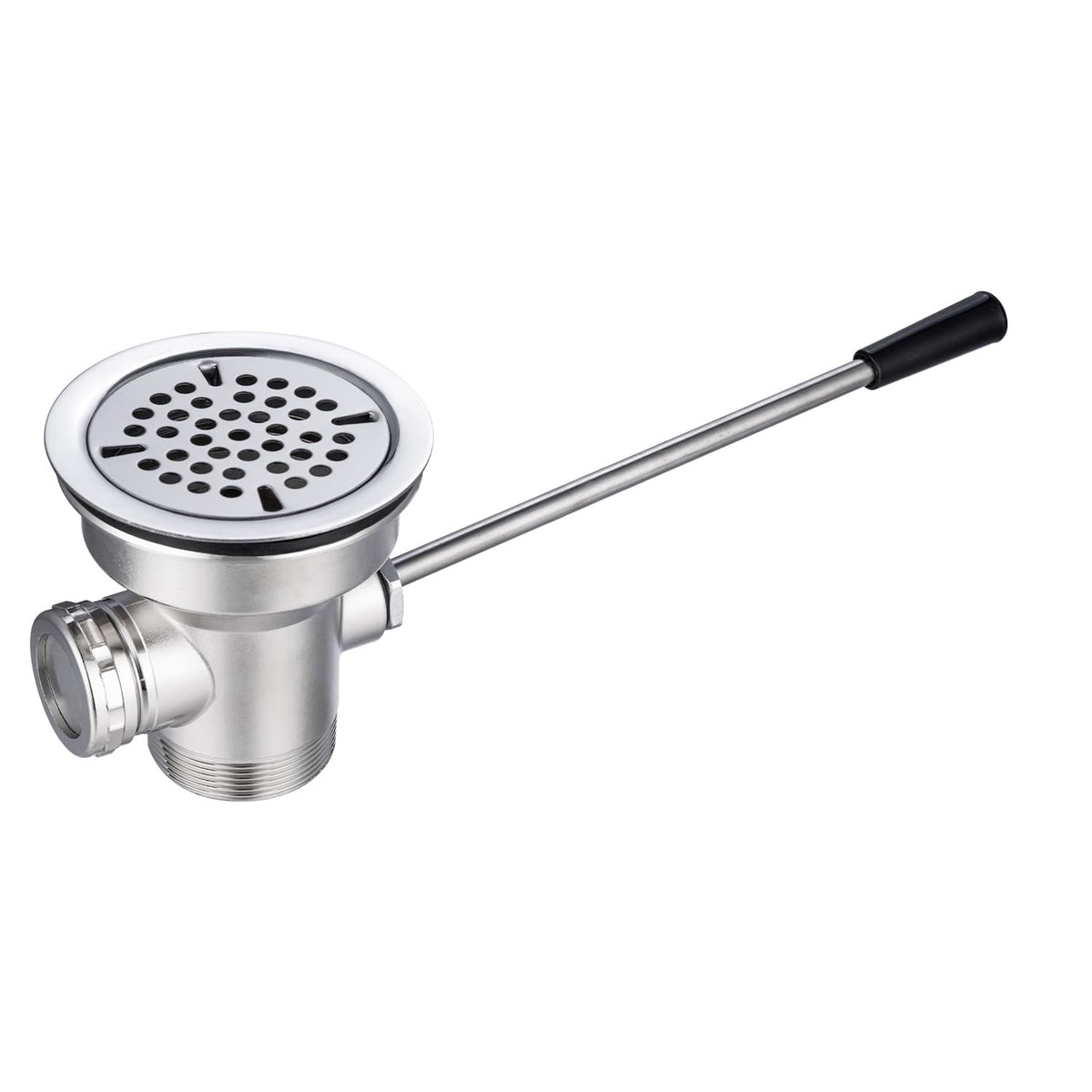 3-1/2" Commercial Sink Drain with Overflow, Twist Handle Waste Drain Valve