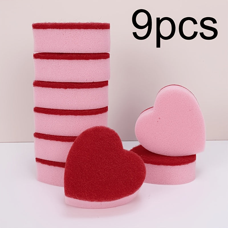 Creative Heart-Shaped Sponge Wipe, High-Value Cute Design, Comfortable to The Touch, Soft And Easy to Use, Easy to Rinse, No Residue, No Crumbs, Essential for Household Dishwashing And Cleaning, Warm And Lovely to Enhance The Small Mood of Life